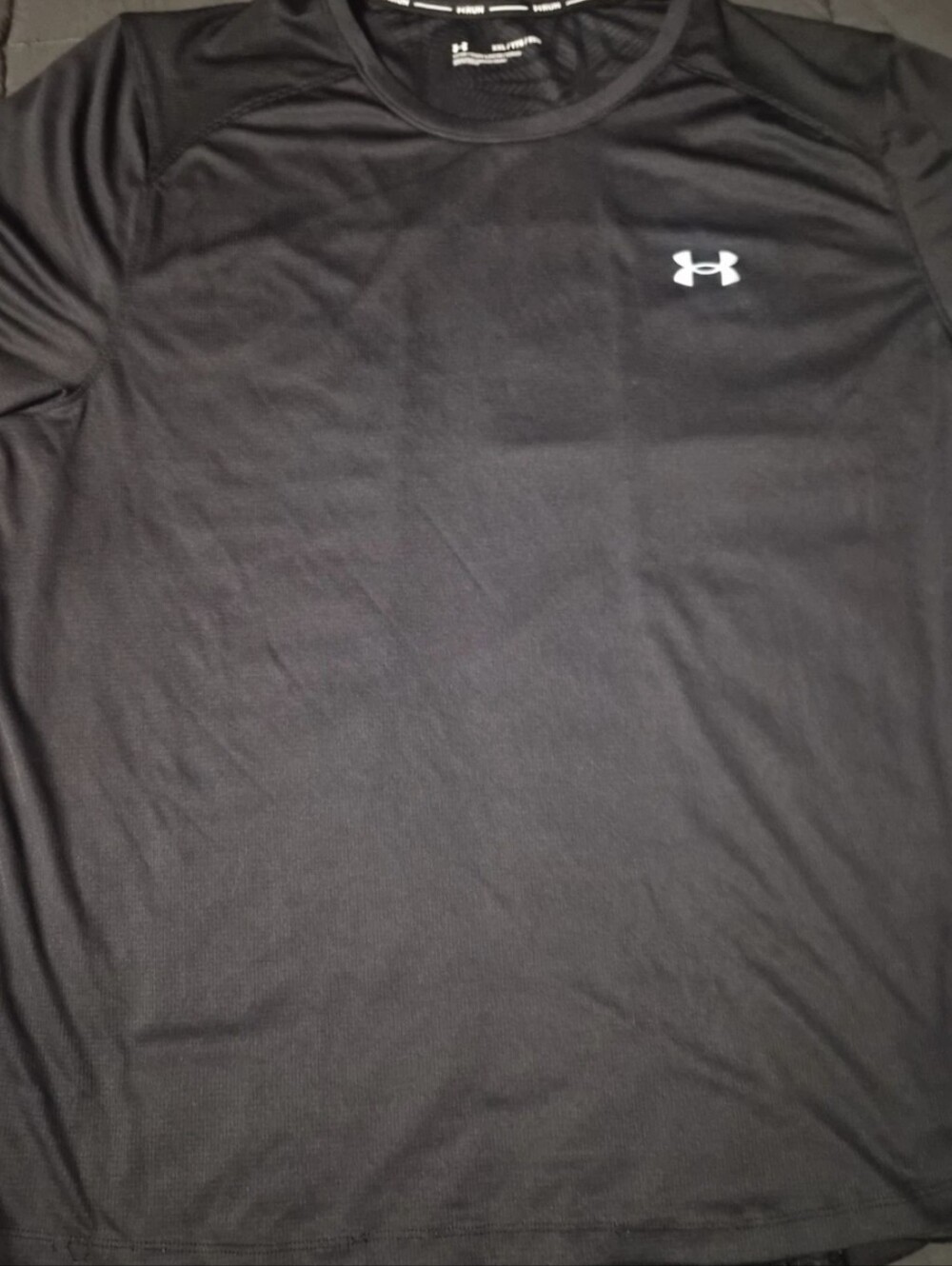 Under Armour Black Short-Sleeve Athletic Tee with White Logo